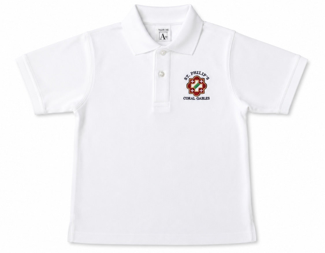 WHITE SHORT SLEEVE POLO SHIRT