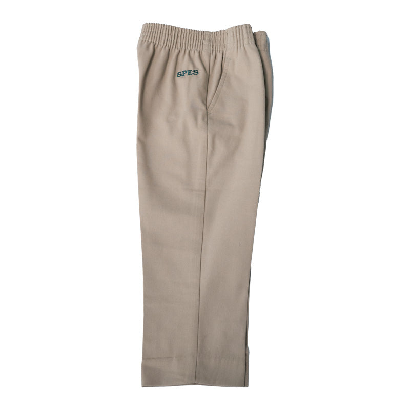KHAKI PULL ON PANT WITH LOGO