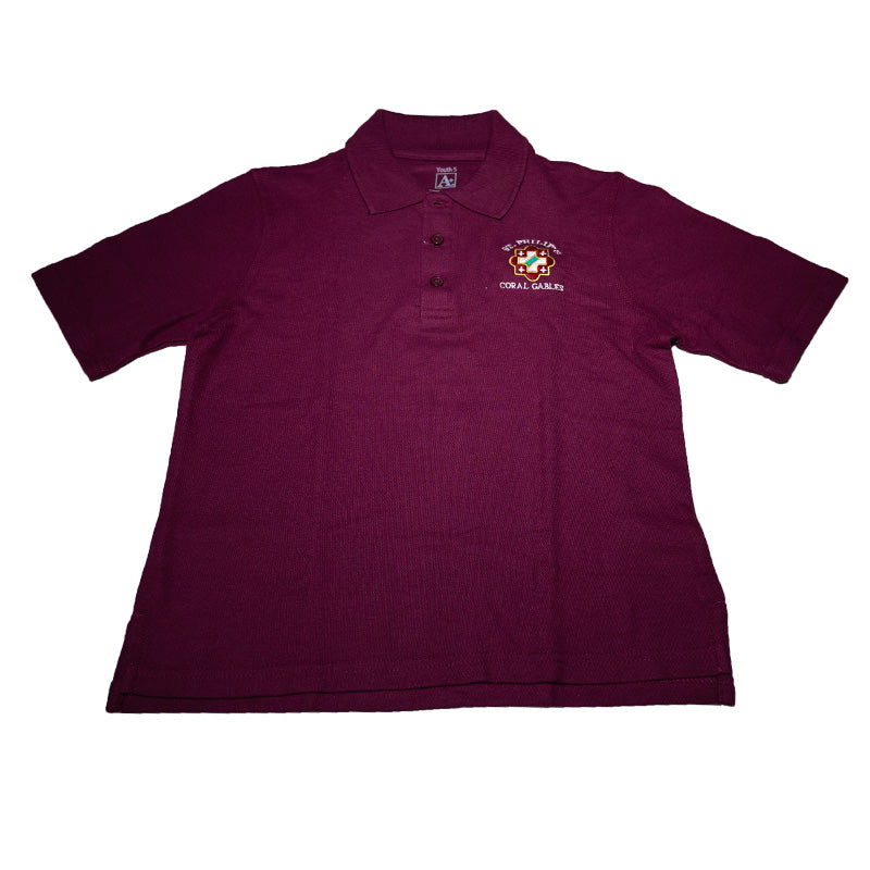 BURGUNDY SHORT SLEEVE POLO SHIRT