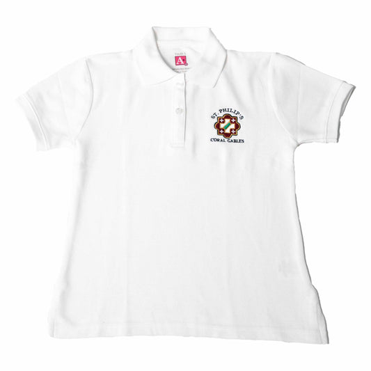 WHITE SHORT SLEEVE POLO SHIRT GIRL