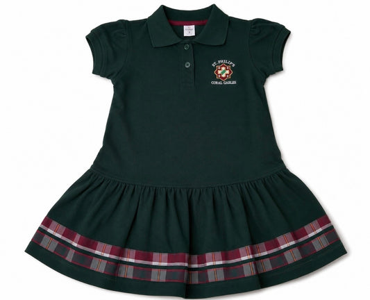 POLO DRESS GREEN WITH LOGO