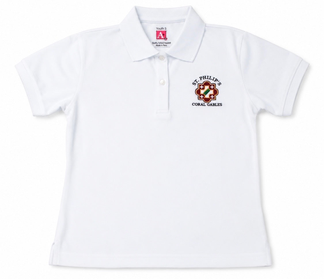 WHITE SHORT SLEEVE POLO SHIRT GIRL