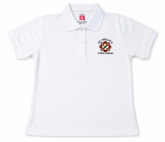 WHITE SHORT SLEEVE POLO SHIRT GIRL