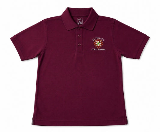 BURGUNDY SHORT SLEEVE POLO SHIRT