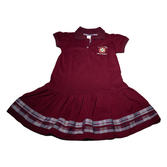 POLO DRESS BURGUNDY WITH LOGO