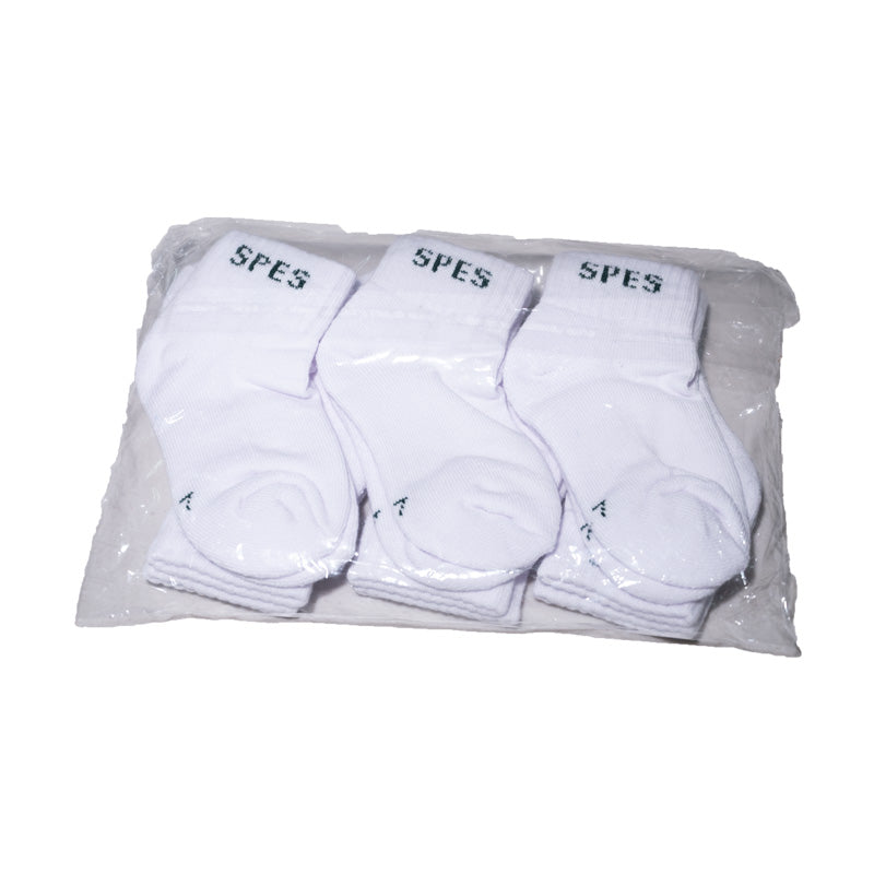 WHITE SOCKS WITH “SPES” LOGO ( 6 PAIRS )
