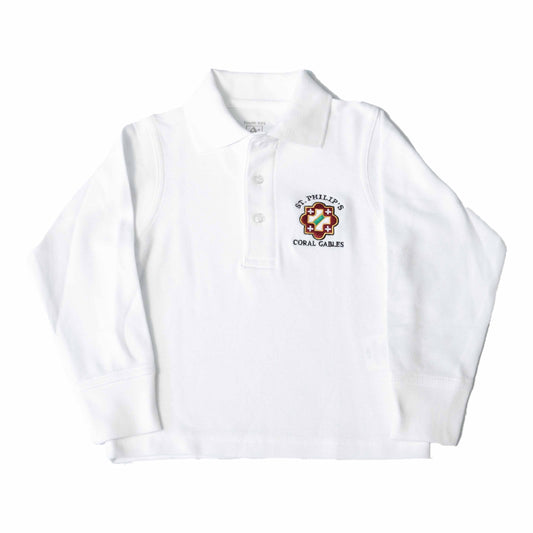 WHITE LONG SLEEVE POLO SHIRT
